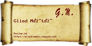 Glied Máté névjegykártya